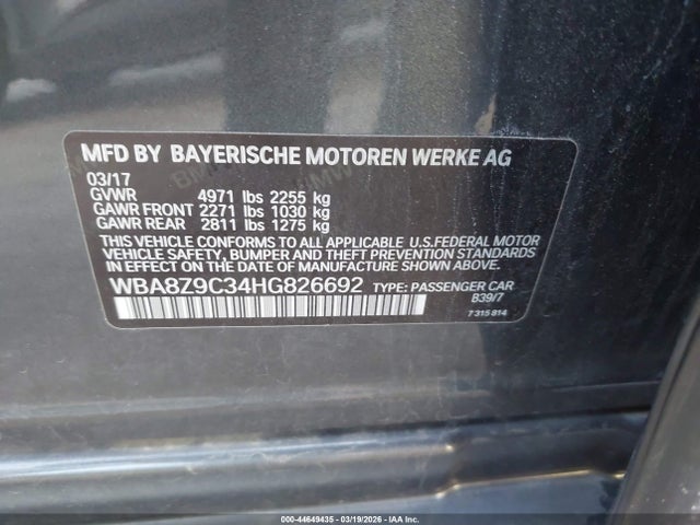 2017 BMW 330I GRAN TURISMO WBA8Z9C34HG826692 Photo 8
