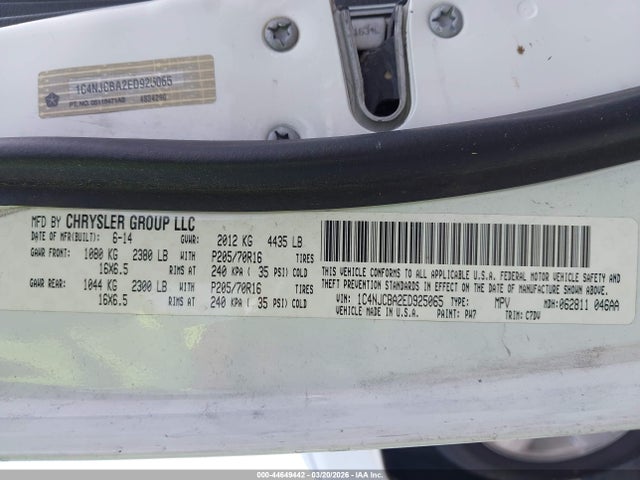 2014 JEEP COMPASS 1C4NJCBA2ED925065 Photo 8