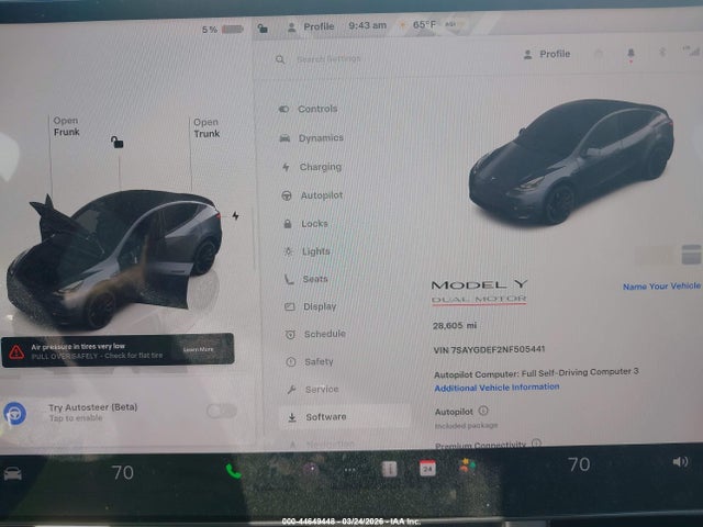 Продажа на аукционе авто 2022 Tesla Model Y Performance Dual Motor All-wheel Drive, vin: 7SAYGDEF2NF505441, номер лота: 44649448