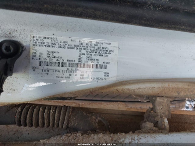1FADP3F28JL319434 Ford FOCUS SE
