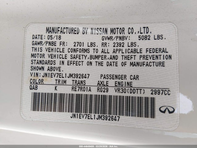 2018 INFINITI Q60 JN1EV7EL1JM392647 Photo 8