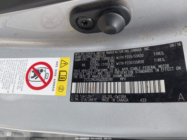 Продаж на аукціоні авто 2016 Lexus Rx 350, vin: 2T2ZZMCA8GC032280, номер лоту: 44649535