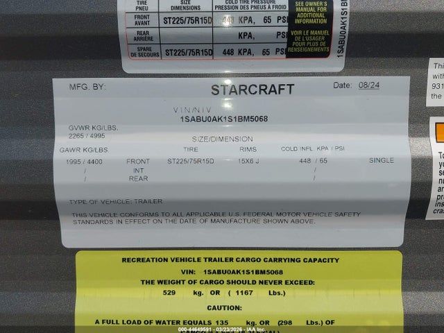 1SABU0AK1S1BM5068 Starcraft 180bhs