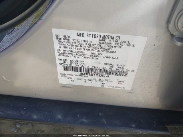 2018 FORD ECOSPORT MAJ3P1REXJC228798 Photo 8