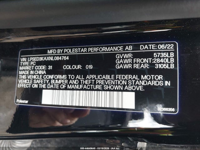 2022 POLESTAR 2 LPSED3KAXNL084764 Photo 8