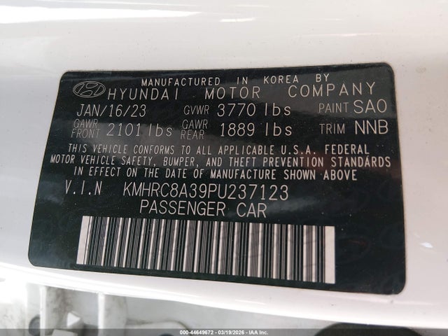 2023 HYUNDAI VENUE KMHRC8A39PU237123 Photo 8