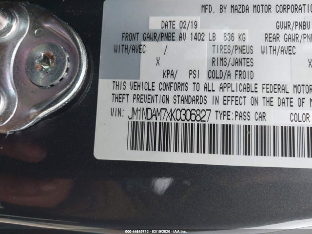 2019 MAZDA MX-5 MIATA RF JM1NDAM7XK0306827 Photo 8