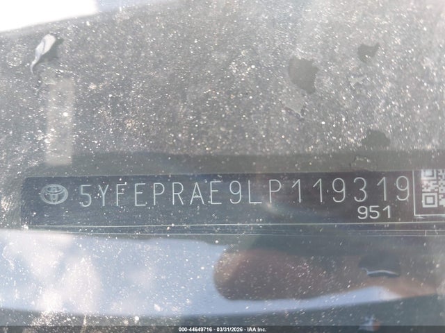 44649716 :رقم المزاد ، 5YFEPRAE9LP119319 vin ، 2020 Toyota Corolla Le مزاد بيع