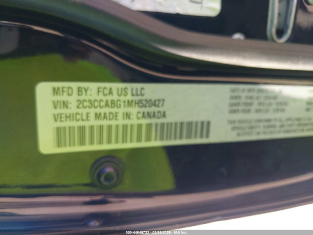 Продаж на аукціоні авто 2021 Chrysler 300 300s, vin: 2C3CCABG1MH520427, номер лоту: 44649722
