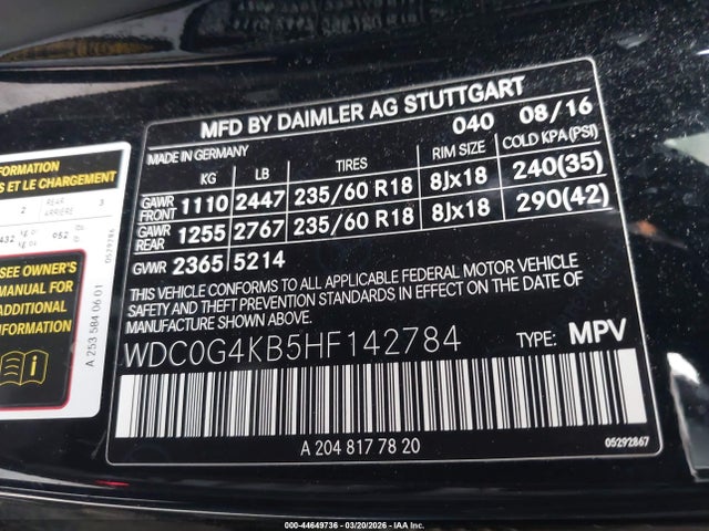 2017 MERCEDES-BENZ GLC 300 WDC0G4KB5HF142784 Photo 8