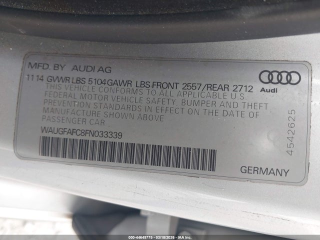 2015 AUDI A6 WAUGFAFC8FN033339 Photo 8