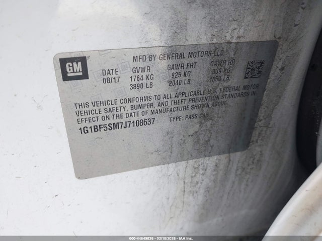 2018 CHEVROLET CRUZE 1G1BF5SM7J7108637 Photo 8