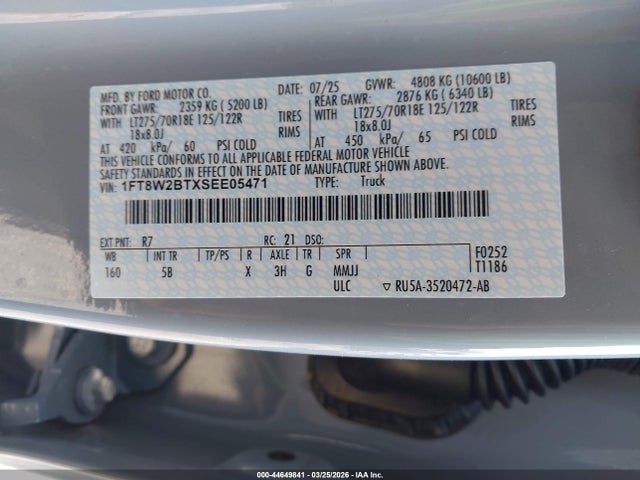Ford F-250 Lariat 2025 1FT8W2BTXSEE05471 Image 8