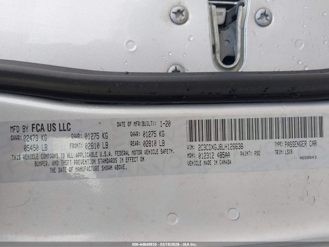 2020 DODGE CHARGER 2C3CDXGJ8LH126636 Photo 8