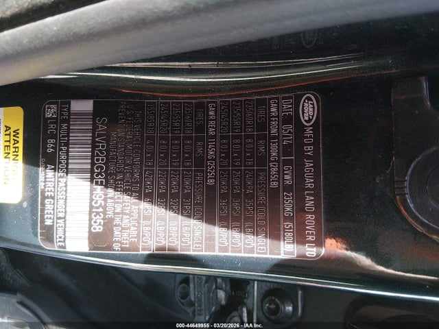 Land Rover Range Rover Evoque Pure 2014 SALVR2BG3EH951358 Image 9
