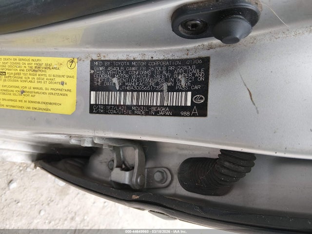 Aukcja sprzedaży 2006 Lexus Es 330, vin: JTHBA30G565173589, numer aukcji: 44649960