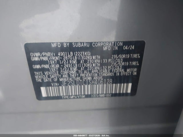 Aukcja sprzedaży 2025 Subaru Forester Touring, vin: JF2SLDTC1SH406128, numer aukcji: 44649977