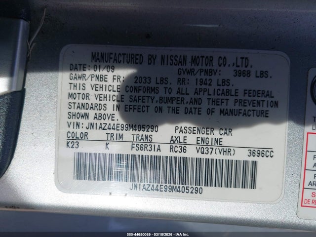 2009 NISSAN 370Z JN1AZ44E99M405290 Photo 8