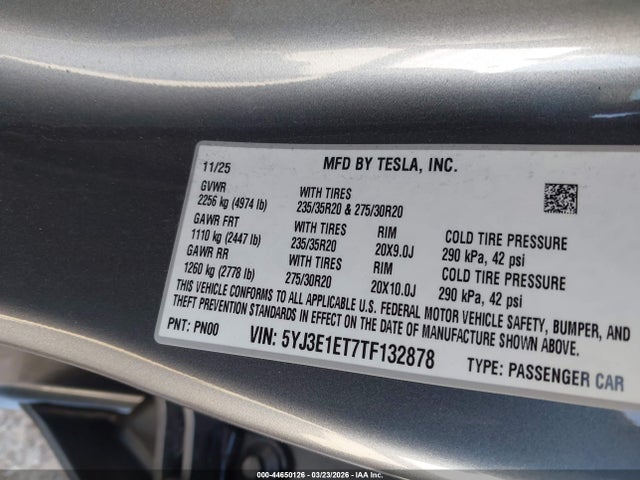 5YJ3E1ET7TF132878 Tesla Model 3 Performance All-wheel Drive