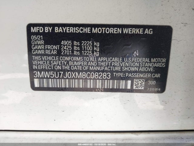 3MW5U7J0XM8C08283 BMW M340I