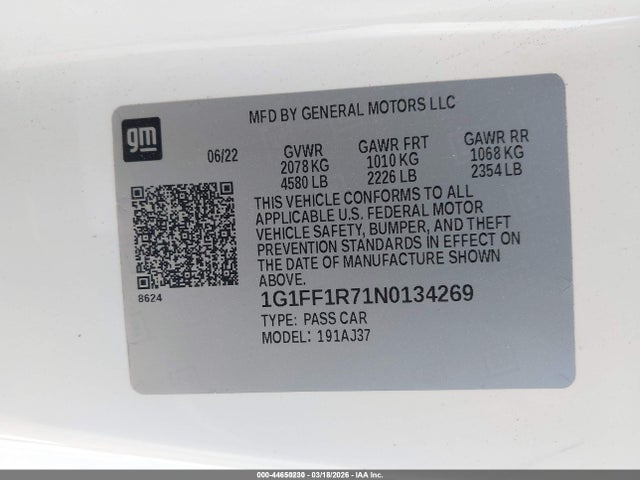 2022 CHEVROLET CAMARO 1G1FF1R71N0134269 Photo 8