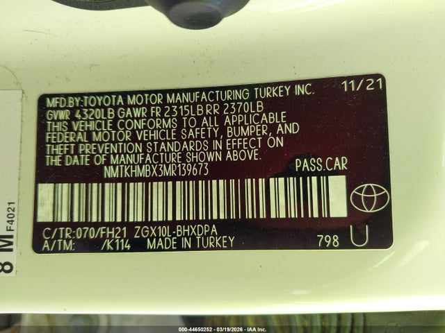 Toyota C-HR LE 2021 NMTKHMBX3MR139673 Image 9