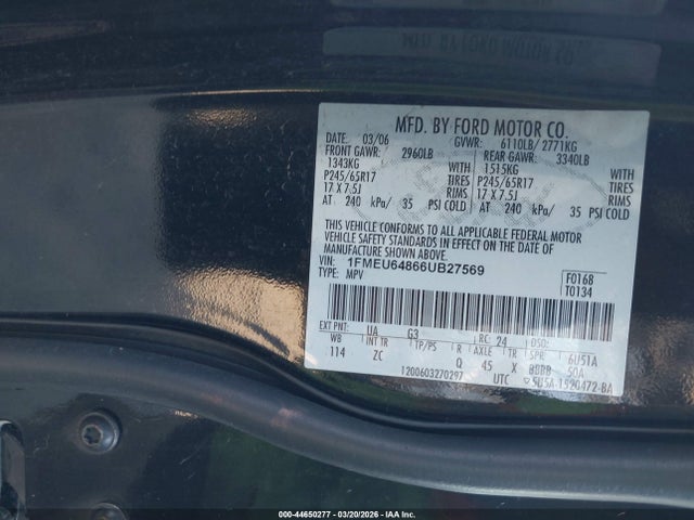2006 FORD EXPLORER 1FMEU64866UB27569 Photo 8