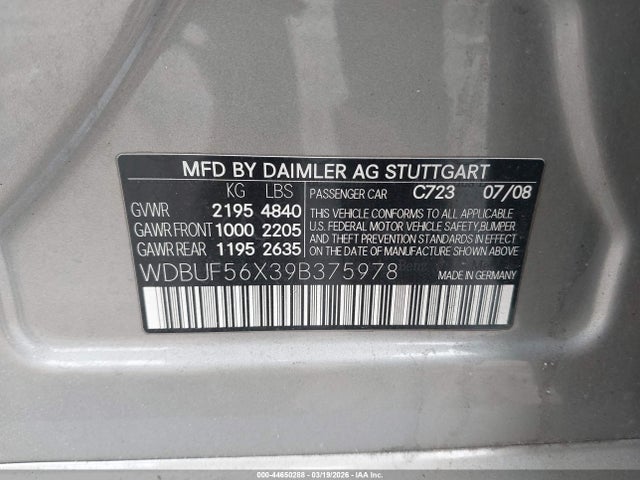 Продаж на аукціоні авто 2009 Mercedes-benz E 350, vin: WDBUF56X39B375978, номер лоту: 44650288