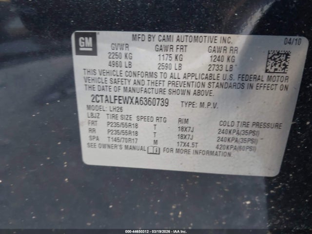 2010 GMC TERRAIN 2CTALFEWXA6360739 Photo 8