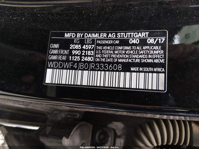 Продажа на аукционе авто 2018 Mercedes-benz C 300, vin: WDDWF4JB0JR333608, номер лота: 44650354