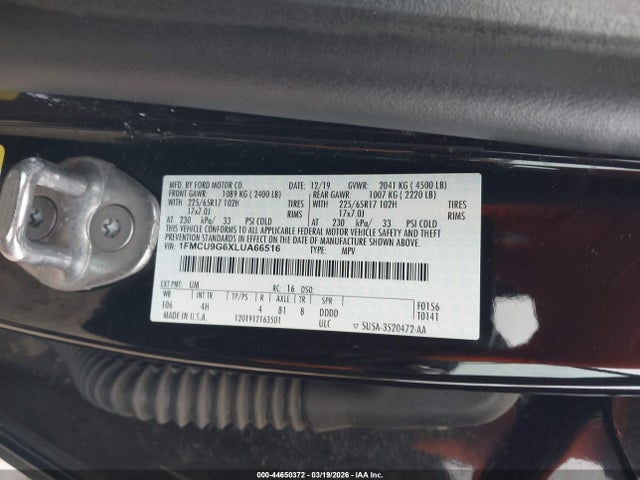 Ford ESCAPE SE 2020 1FMCU9G6XLUA66516 Image 9