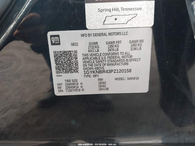 Продаж на аукціоні авто 2023 Cadillac Xt5 Awd Luxury, vin: 1GYKNBR43PZ120158, номер лоту: 44650398