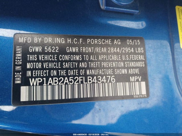 2015 PORSCHE MACAN WP1AB2A52FLB43476 Photo 8