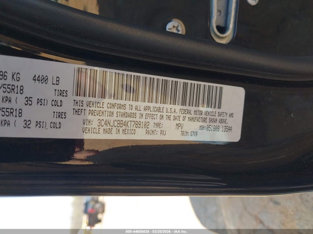 2019 Jeep Compass Altitude Fwd მანქანა იყიდება აუქციონზე, vin: 3C4NJCBB4KT789102, აუქციონის ნომერი: 44650438