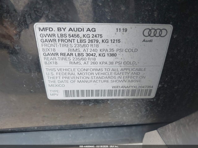 WA1ANAFYXL2047354 Audi Q5
