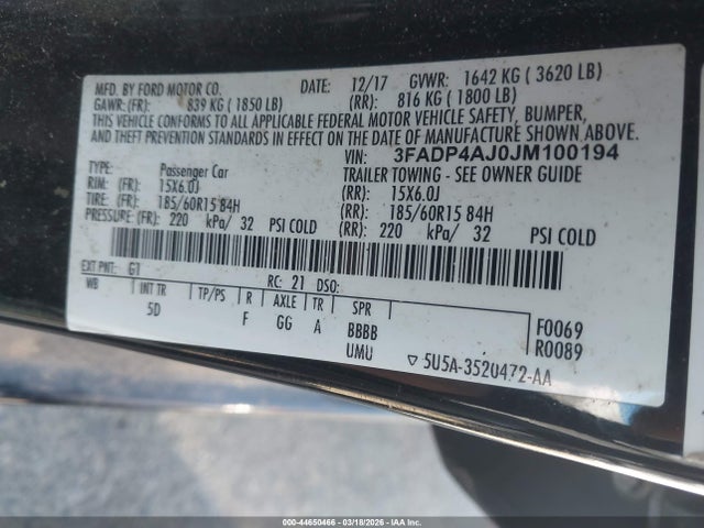 2018 FORD FIESTA 3FADP4AJ0JM100194 Photo 8