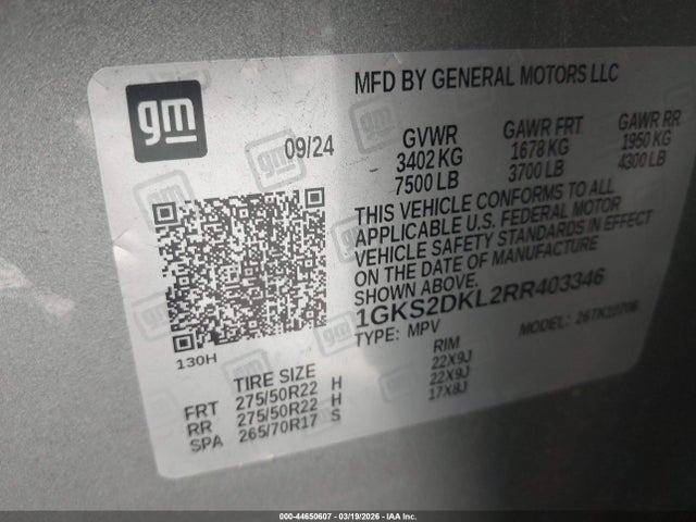 2024 GMC YUKON 1GKS2DKL2RR403346 Photo 8