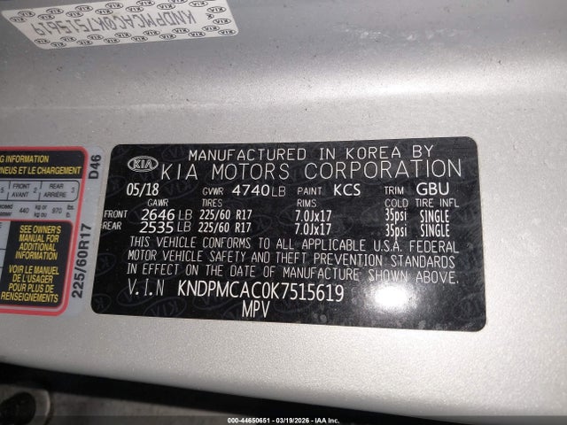 2019 KIA SPORTAGE KNDPMCAC0K7515619 Photo 8
