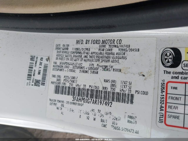 2010 FORD FUSION 3FAHP0JG7AR197492 Photo 8