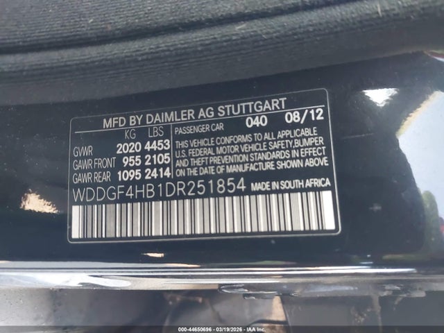 Aukcja sprzedaży 2013 Mercedes-benz C 250 Sport, vin: WDDGF4HB1DR251854, numer aukcji: 44650696