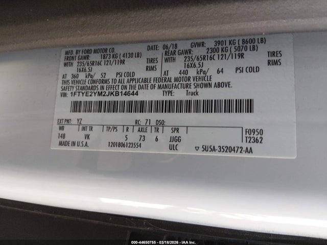 1FTYE2YM2JKB14644 Ford Transit-150