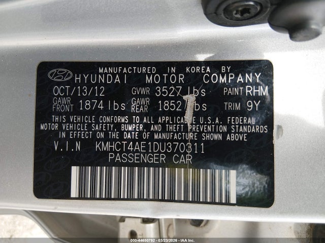 2013 HYUNDAI ACCENT KMHCT4AE1DU370311 Photo 8