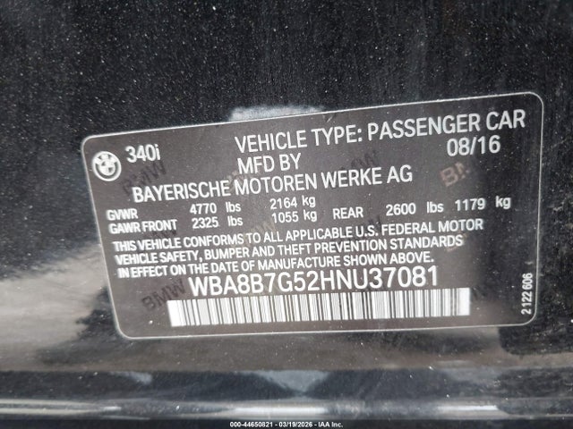 2017 BMW 340I WBA8B7G52HNU37081 Photo 8
