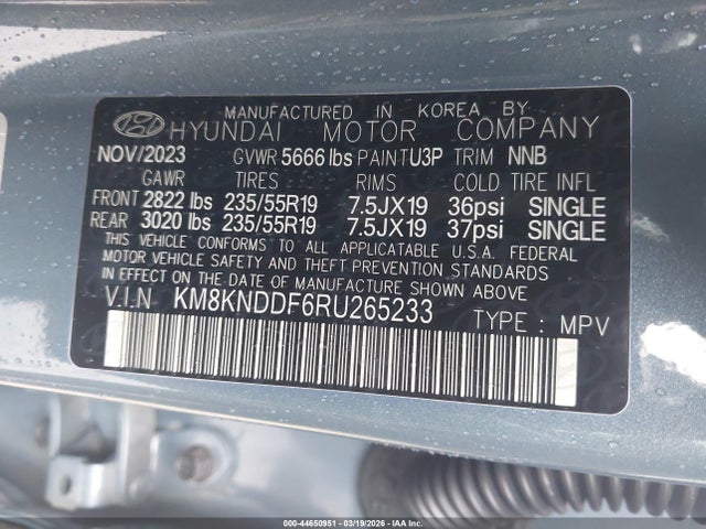 2024 Hyundai Ioniq 5 Sel მანქანა იყიდება აუქციონზე, vin: KM8KNDDF6RU265233, აუქციონის ნომერი: 44650951