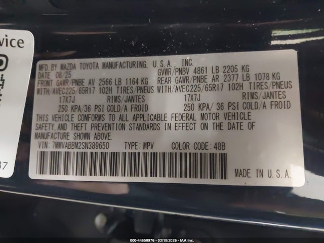 2025 Mazda Cx-50 2.5 S Preferred Package მანქანა იყიდება აუქციონზე, vin: 7MMVABBM2SN389650, აუქციონის ნომერი: 44650976