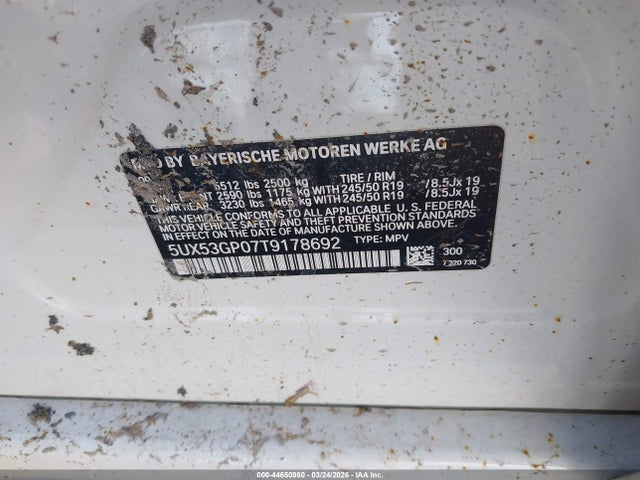 5UX53GP07T9178692 BMW X3 30 Xdrive