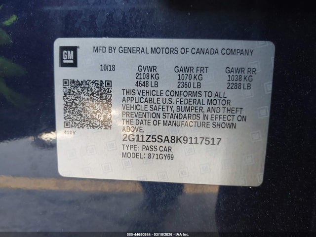 2G11Z5SA8K9117517 Chevrolet IMPALA LT