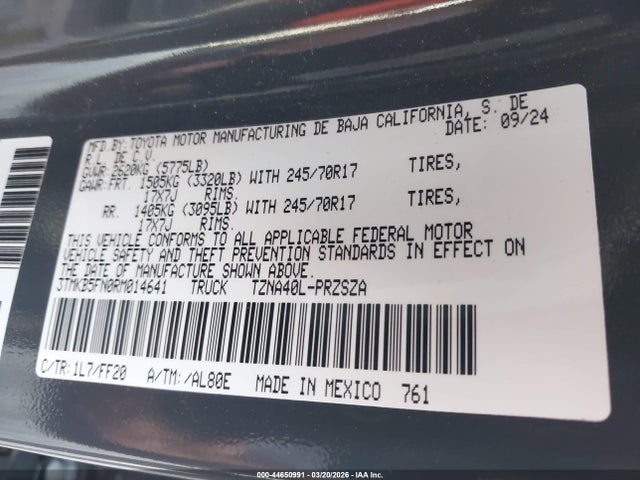 Toyota Tacoma Sr5 2024 3TMKB5FN0RM014641 Image 9