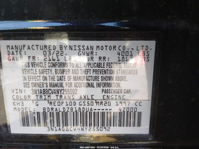 Nissan Sentra Sv Xtronic Cvt 2022 3N1AB8CV4NY255092 Image 9