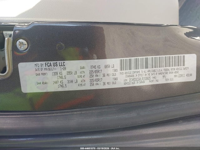Продажа на аукционе авто 2020 Dodge Grand Caravan Sxt, vin: 2C4RDGCG0LR153825, номер лота: 44651070